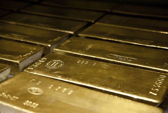 Gold bar from a Swiss bank