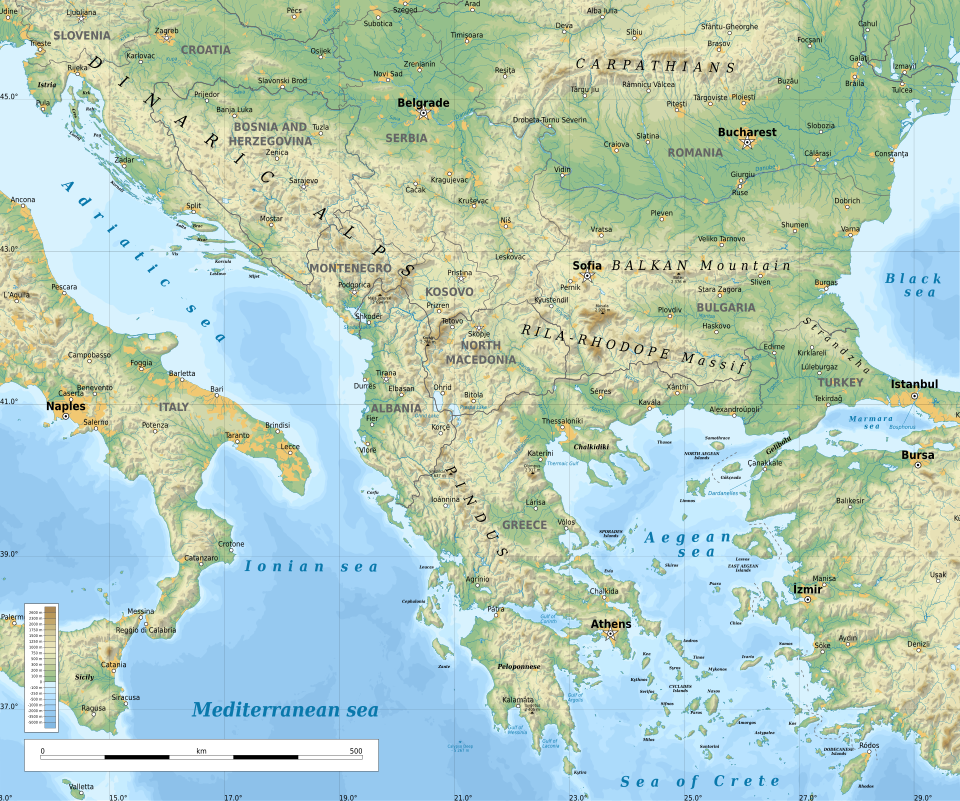 the Balkan peninsula