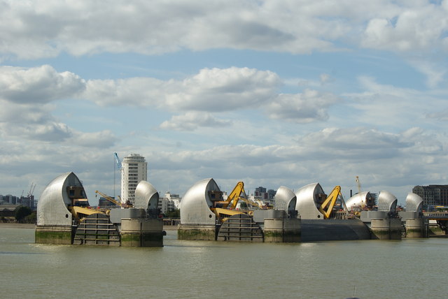 Thames Barrier in an open position